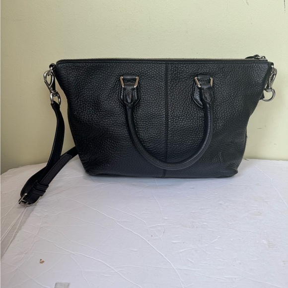 Cole Haan Pebble Leather Satchel Shoulder Crossbody Bag Tote Logo Minimalist Fob - Picture 3 of 16